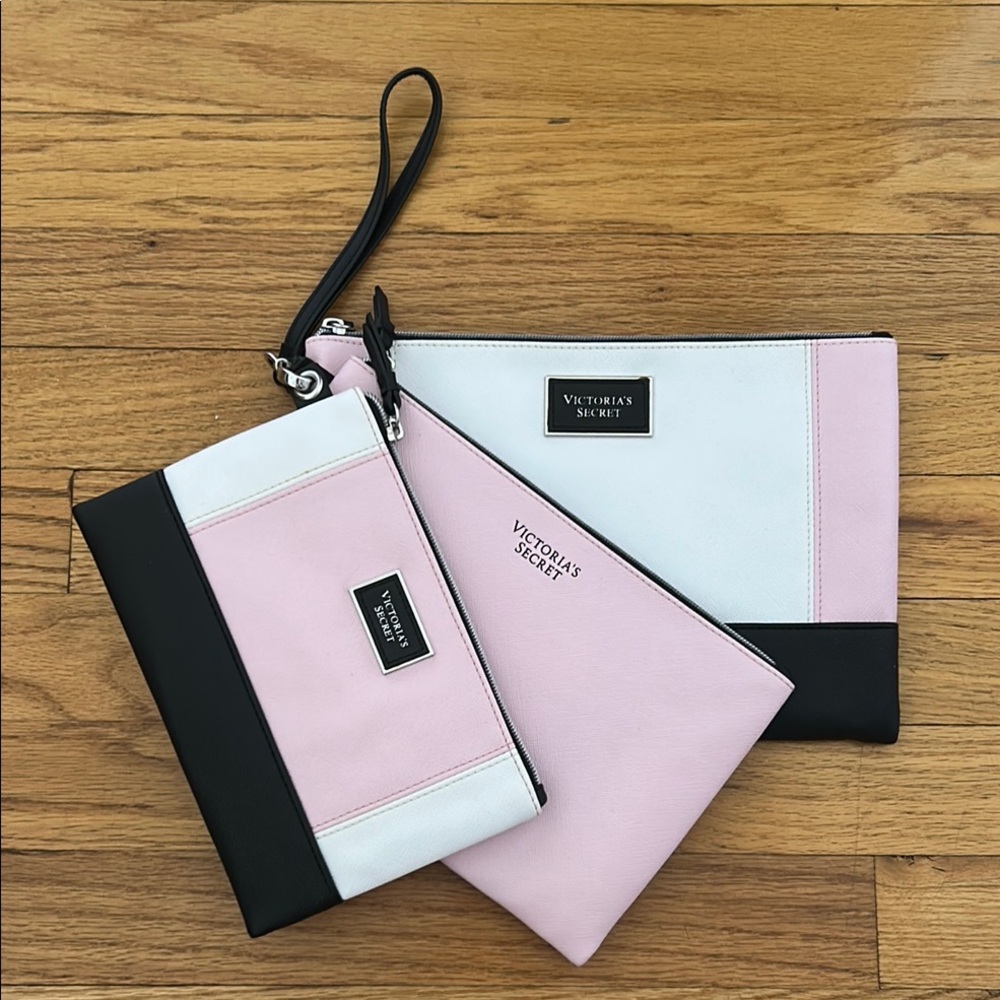 Victoria's Secret Pink and Black Clutch Set
